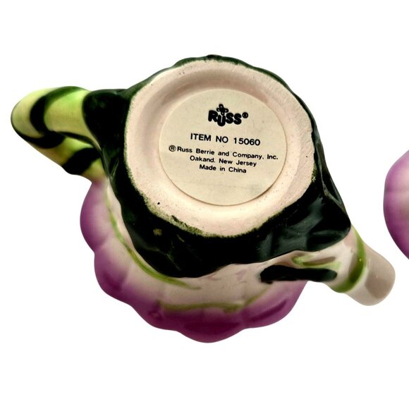 Vintage Russ Berrie Tea Tyme Lavender Mini Teapot with Cup and Saucer Butterfly - Picture 8 of 8